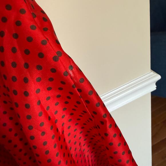 ZARA Polka Dot Red Open Crossover Back Mini Cocktail Satin Dress Preppy Summer - Picture 12 of 16